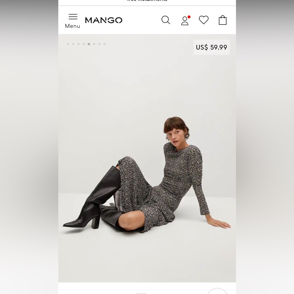 NWT Mango Ruffled floral print dress MNG